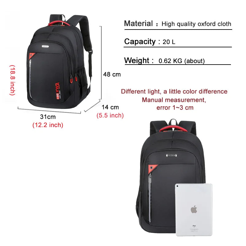 Casual Large Capacity Waterproof Backpack for Men Women