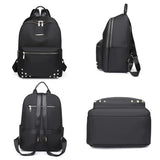 Casual Large Capacity Backpack For Women Rivet Oxford Travel Pack Knapsack