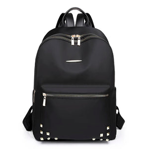 Casual Large Capacity Backpack Rivet Oxford Travel Pack Knapsack