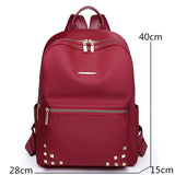 Casual Large Capacity Backpack Rivet Oxford Travel Pack Knapsack