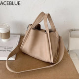 Casual Large Capacity Bucket Bag Women Shoulder Crossbody Bags PU Leather
