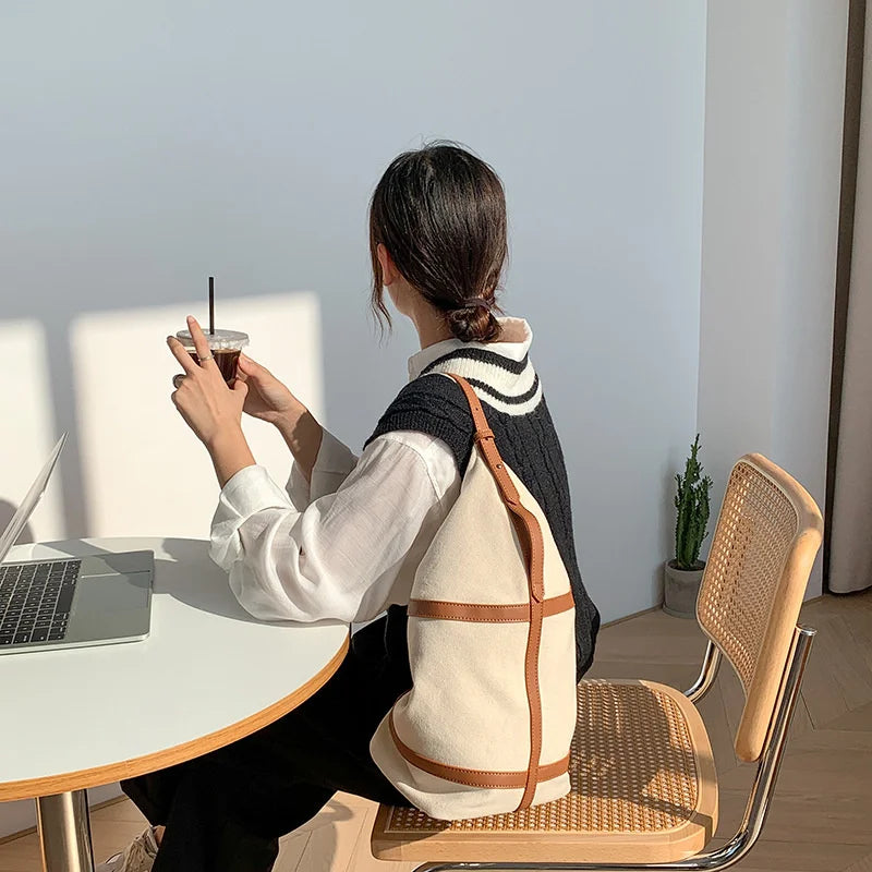 Casual Canvas Crossbody Bag For Women Autumn Shoulder Handbag