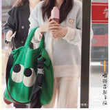 Casual Canvas Shoulder Bag Large Capacity Solid Shopper Crossbody Bags