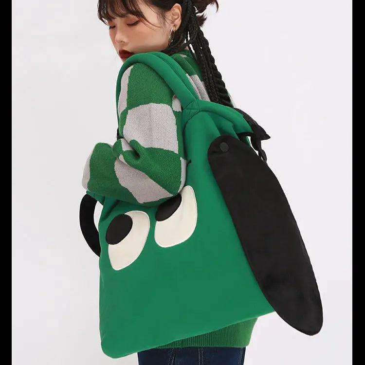 Casual Canvas Shoulder Bag Large Capacity Solid Shopper Crossbody Bags