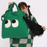 Casual Canvas Shoulder Bag Large Capacity Solid Shopper Crossbody Bags