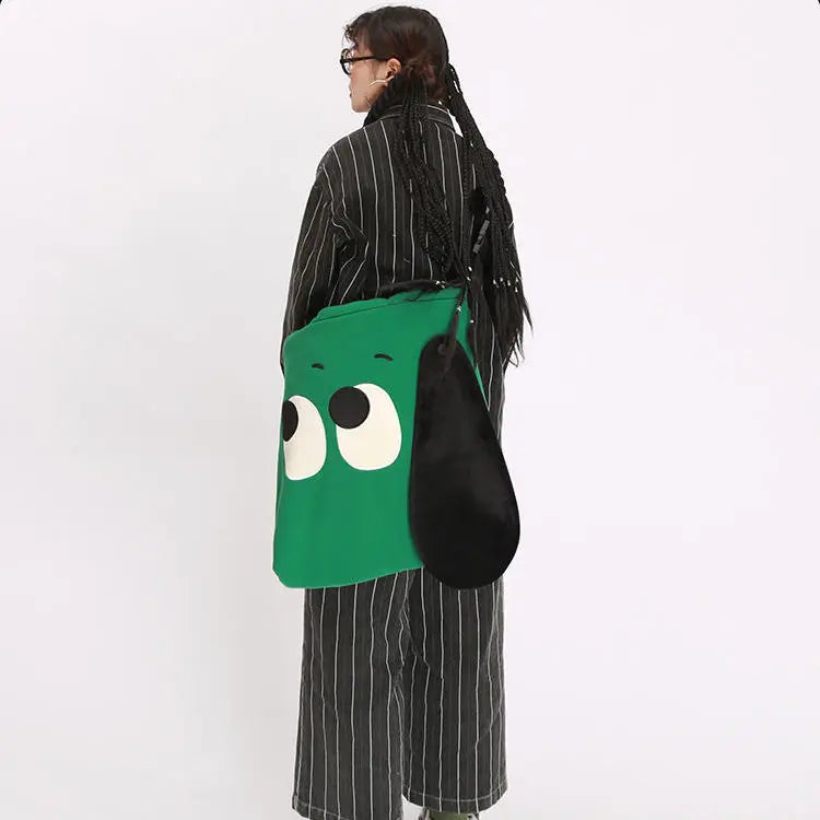 Casual Canvas Shoulder Bag Large Capacity Solid Shopper Crossbody Bags