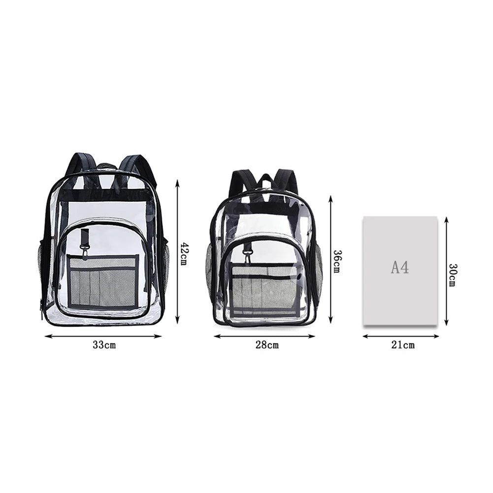 Casual Transparent PVC Backpack Waterproof Shoulder Bag
