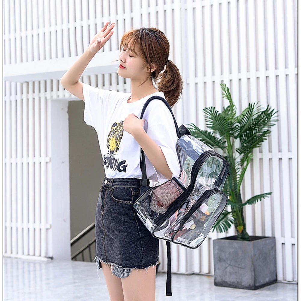 Casual Transparent PVC Backpack Waterproof Shoulder Bag