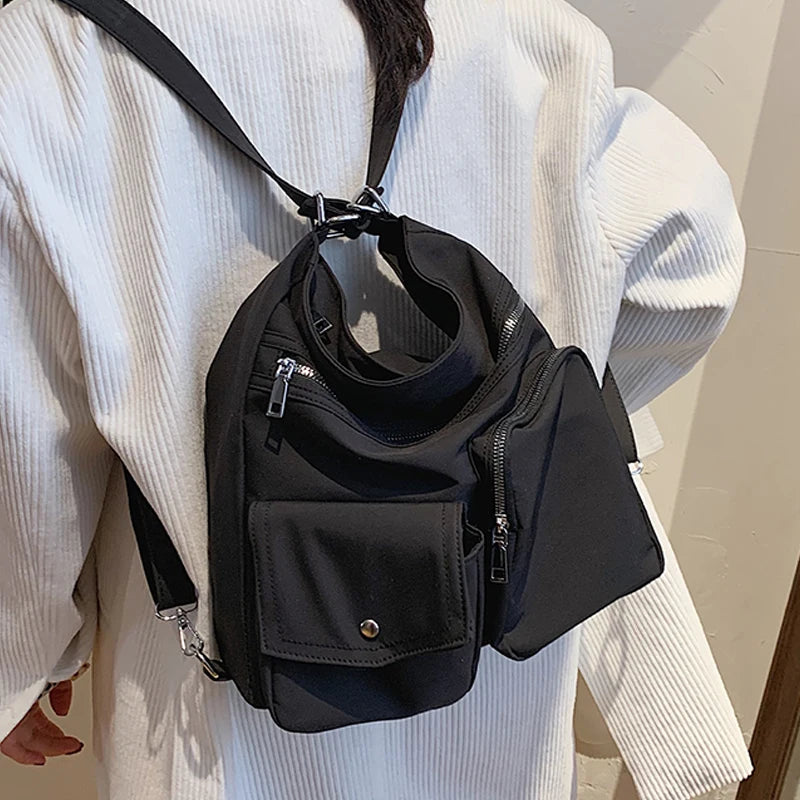 Casual Nylon Handbag Women Shoulder Crossbody Bag Travel Totes Backpack
