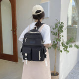 Casual Canvas Backpack for Teenage Girls Students Large Capacity