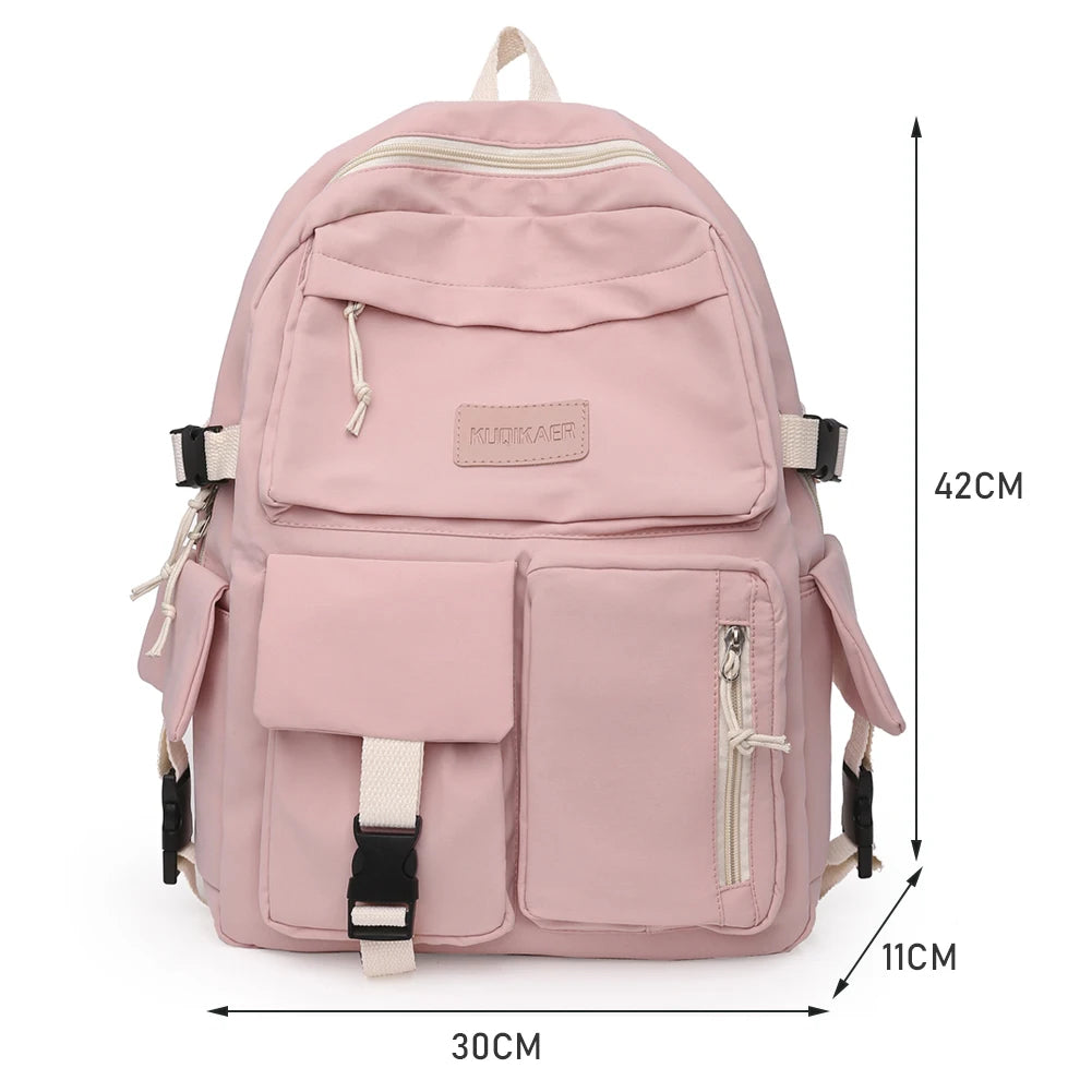 Casual Canvas Backpack for Teenage Girls Students Large Capacity