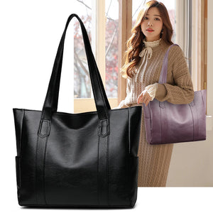 Casual Large Capacity Shopping Shoulder Handbag Women PU Leather Daily Tote Bag