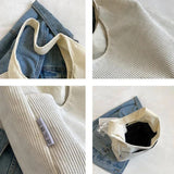 Casual Corduroy Shopping Tote Winter Shoulder Bag Women Student Bag