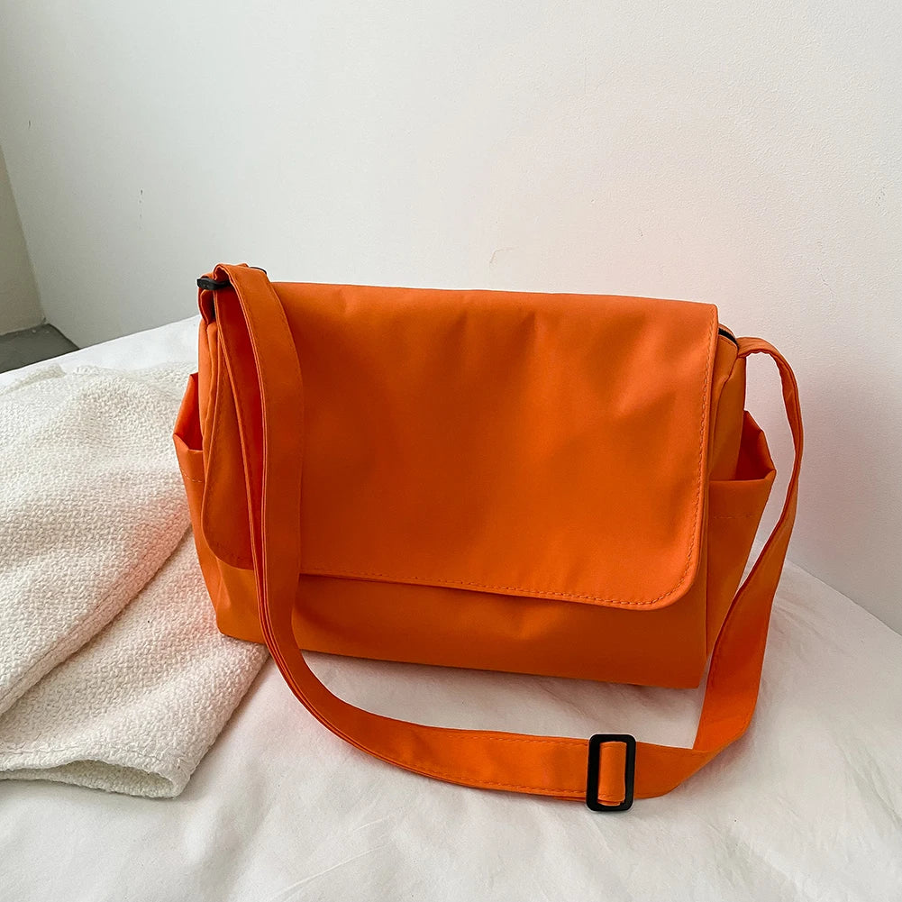Casual Large Capacity Shopping Travel Bags Pure Zipper Shoulder Clutch Tote Bag