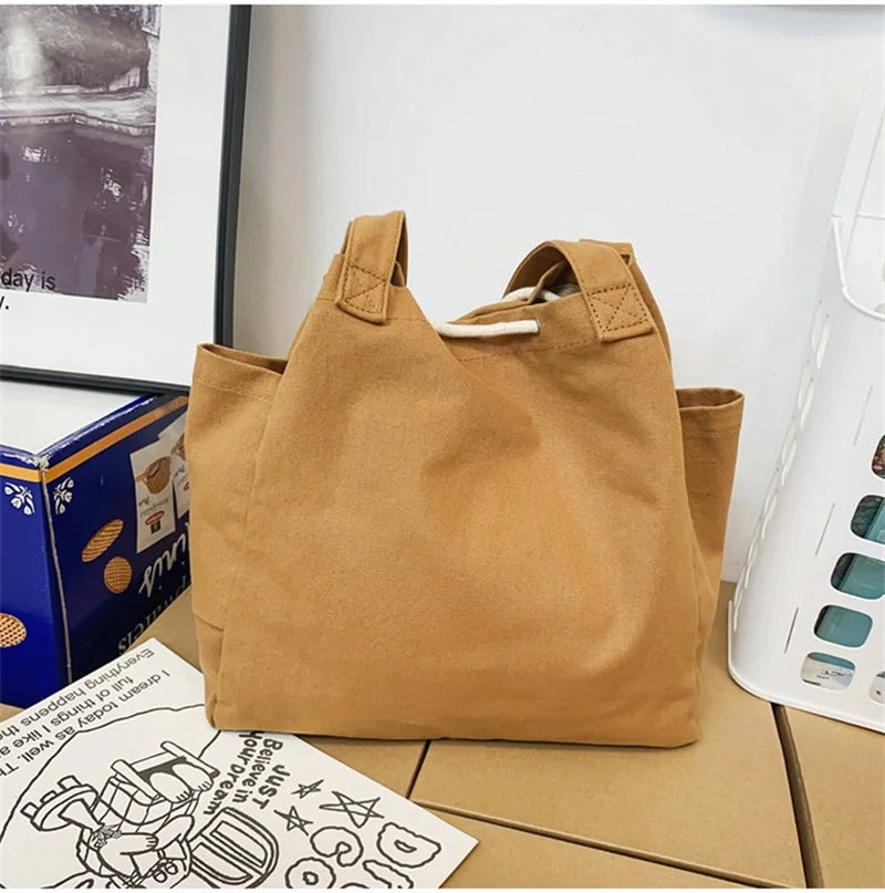 Casual Large Capacity Shoulder Bags for Women Canvas Purse Female Messenger Bag