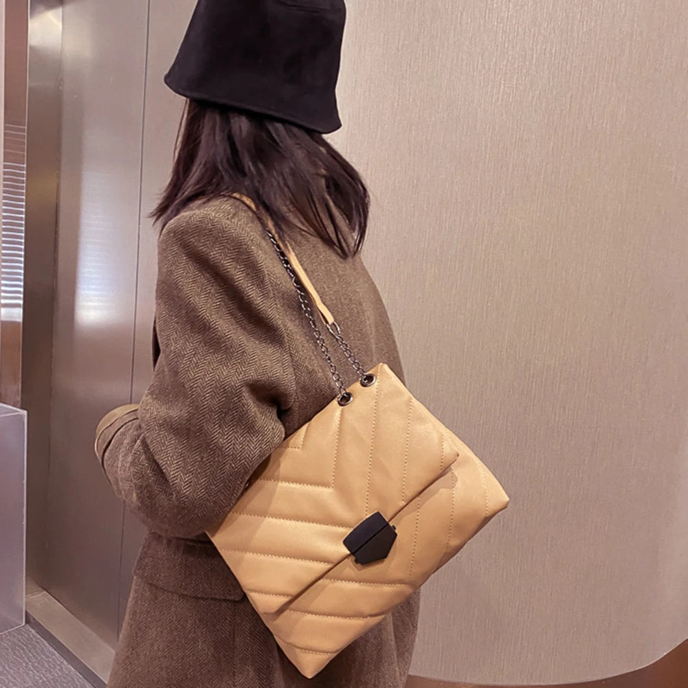 Casual Large Capacity Totes PU leather Women Handbag Flap Shoulder Crossbody Bag