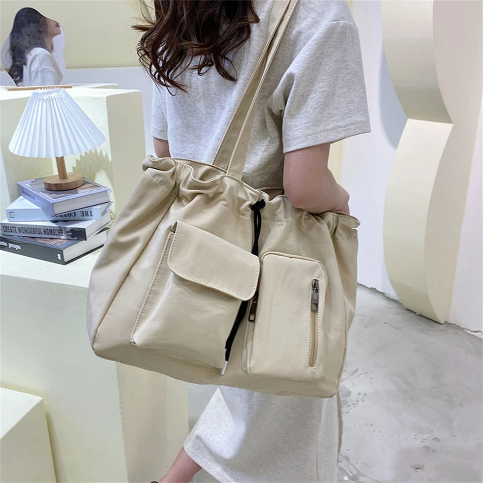 Casual Large Shoulder Side Bags for Women High Capacity Travel Shopper Bag