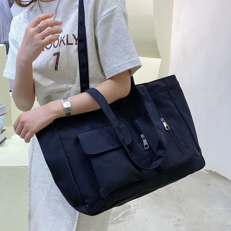 Casual Large Shoulder Side Bags for Women High Capacity Travel Shopper Bag