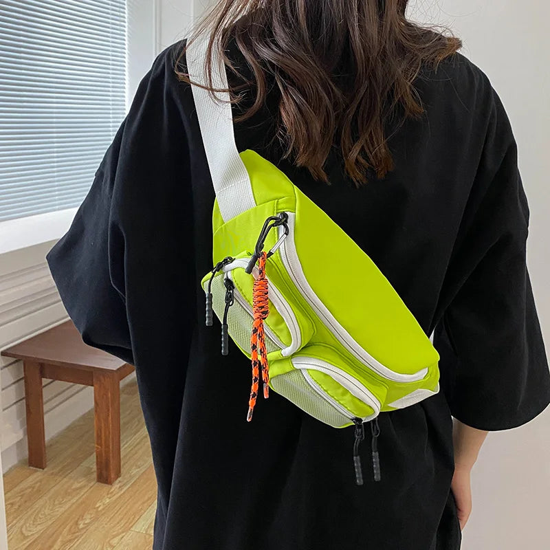 Casual Large Women's Waist Bag Nylon Fanny Pack Multi-Functional Waist Pack