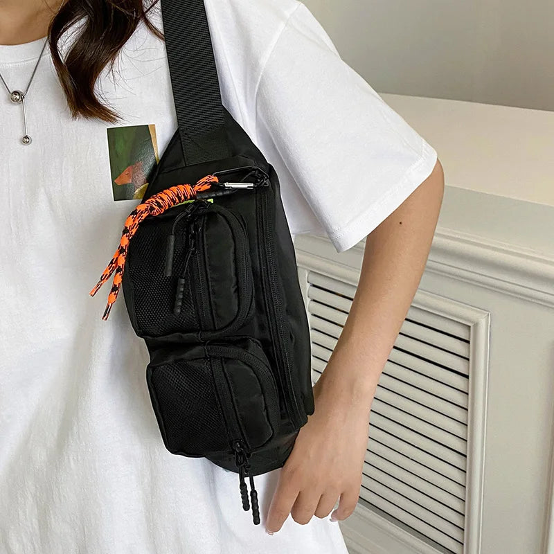 Casual Large Women's Waist Bag Nylon Fanny Pack Multi-Functional Waist Pack