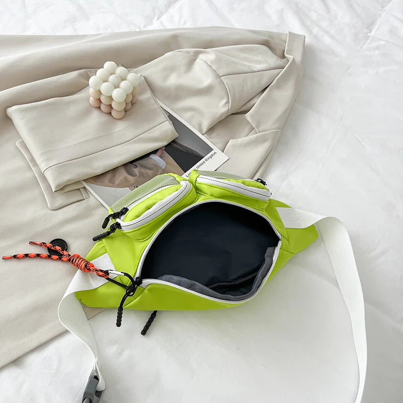 Casual Large Women's Waist Bag Nylon Fanny Pack Multi-Functional Waist Pack