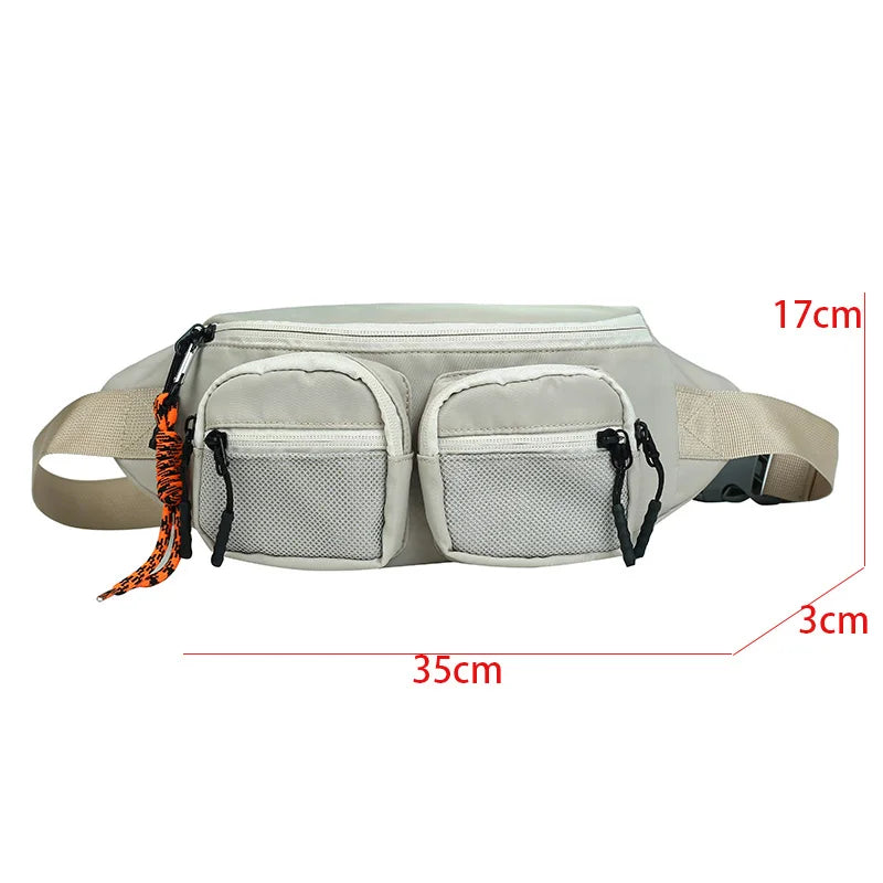 Casual Large Women's Waist Bag Nylon Fanny Pack Multi-Functional Waist Pack
