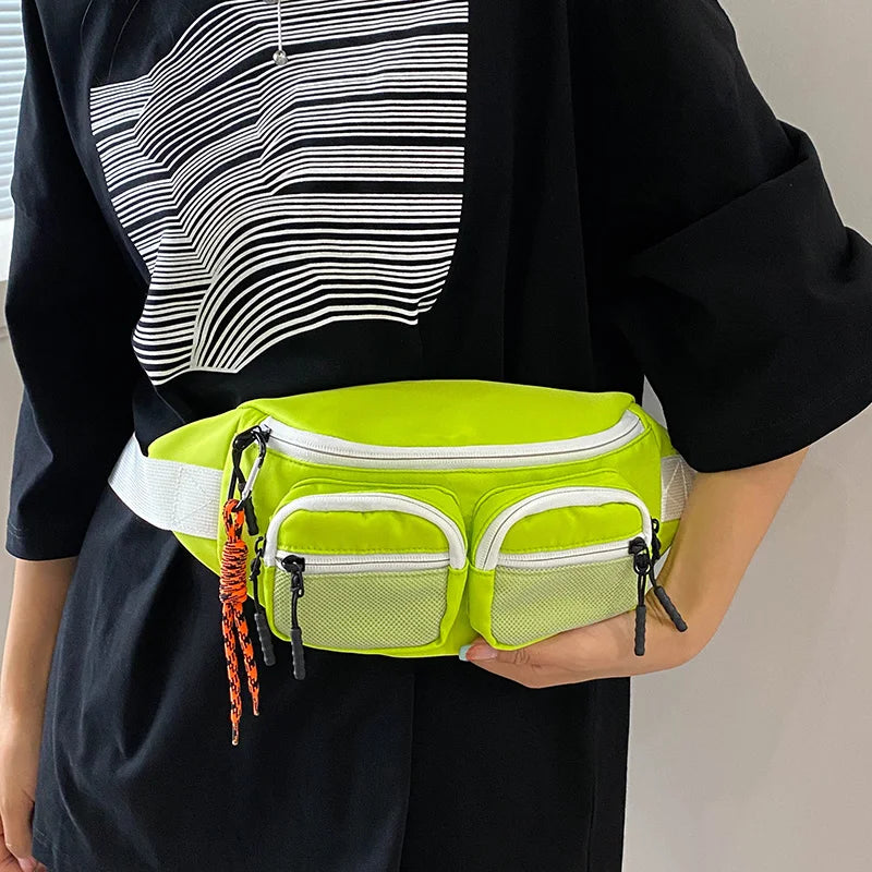 Casual Large Women's Waist Bag Nylon Fanny Pack Multi-Functional Waist Pack