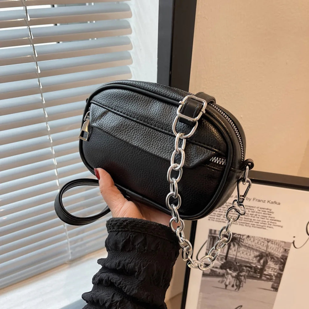 Casual Leather Crossbody Bag Small Square Purse Women Shoulder Bag
