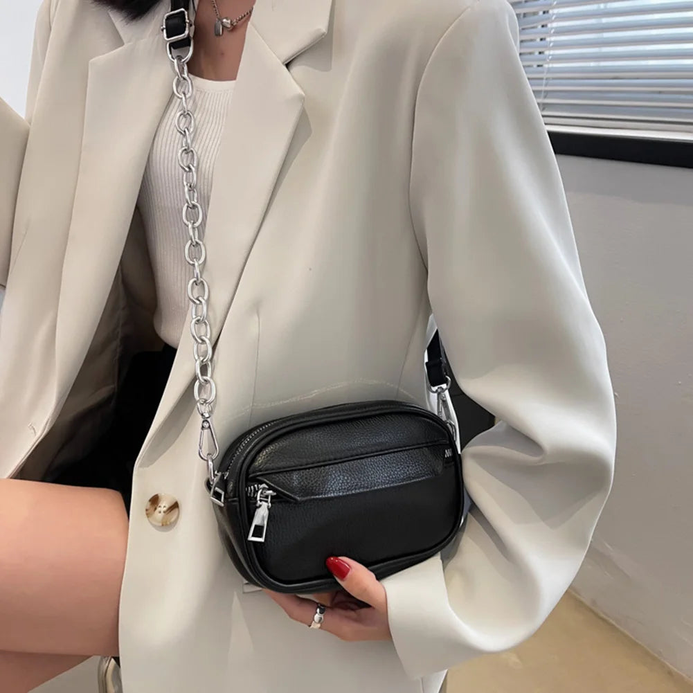 Casual Leather Crossbody Bag Small Square Purse Women Shoulder Bag
