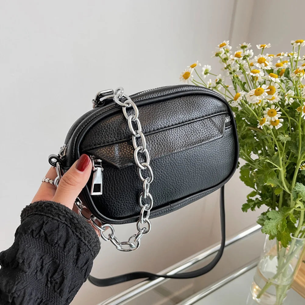 Casual Leather Crossbody Bag Small Square Purse Women Shoulder Bag