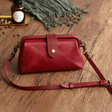 Casual Leather Shoulder Bags Retro Doctor Bag Clutch Crossbody Bag