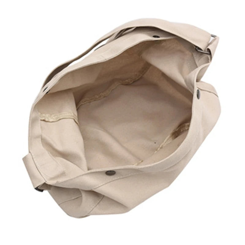 Casual Letter Canvas Shoulder Bag Women Large Capacity Travel Tote Bag