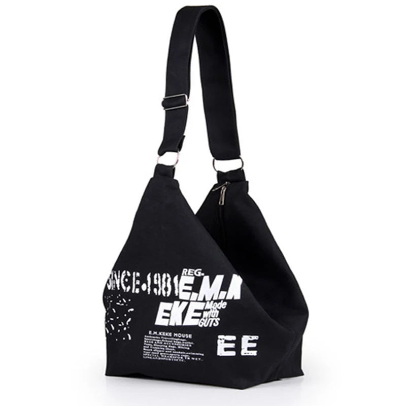 Casual Letter Canvas Bag For Women Large Capacity Hobo Bags