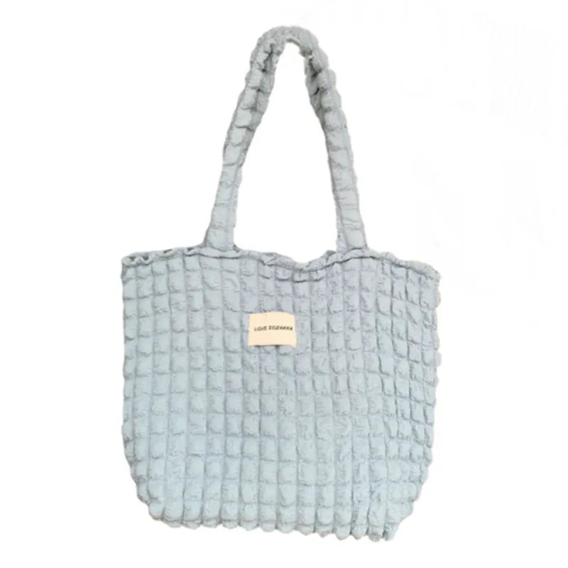 Casual Lightweight Large Capacity Tote Shoulder Bags Women Pleated Handbag