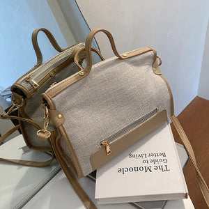 Casual Linen Women Handbags Shoulder Bags Simply Lady Crossbody Bag