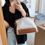 Casual Linen Women Handbags Shoulder Bags Simply Lady Crossbody Bag