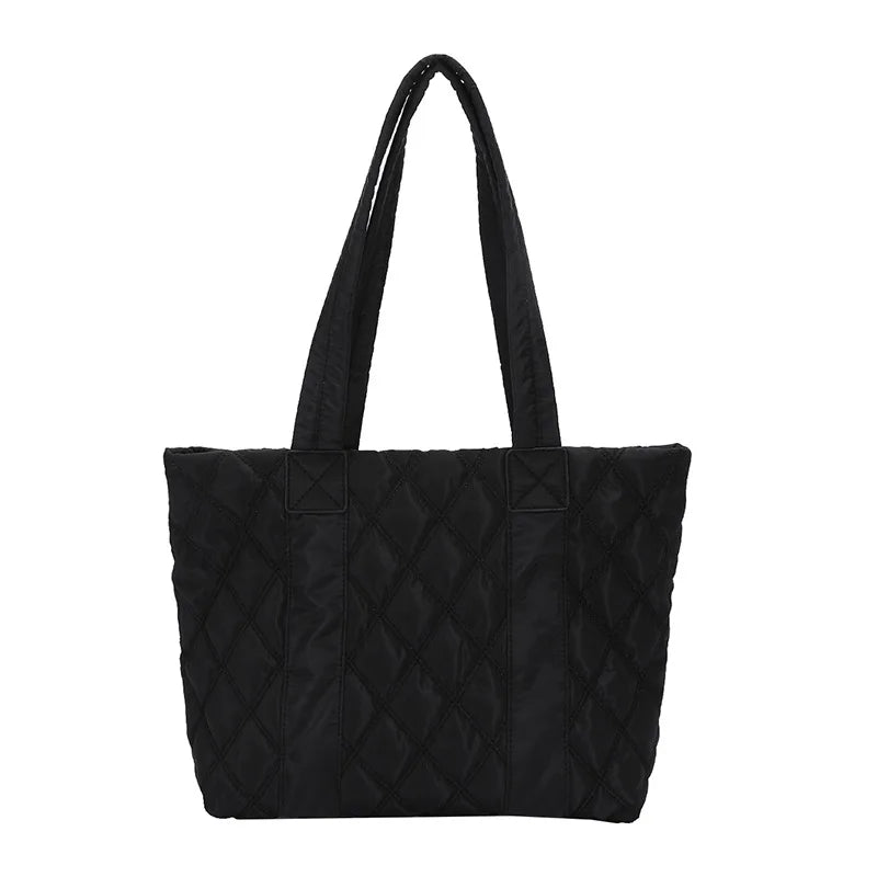 Casual Lingge Quilted Women Shoulder Bags Padded Lady Handbags