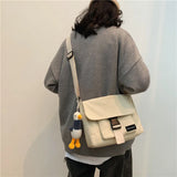Casual Canvas Messenger Bag Women Large Capacity Shoulder Crossbody
