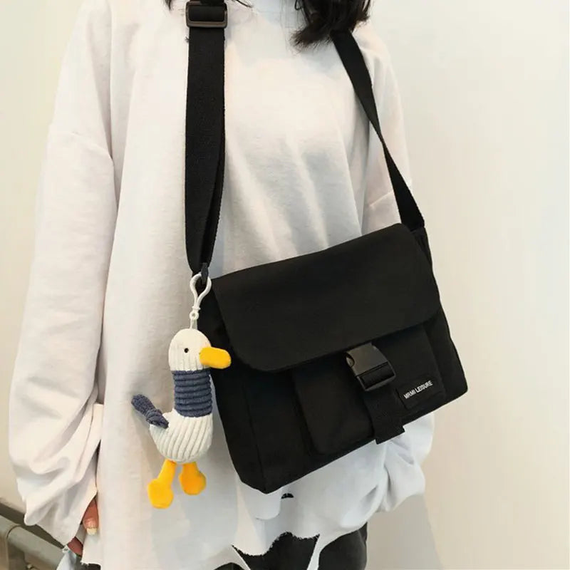 Casual Canvas Messenger Bag Women Large Capacity Shoulder Crossbody