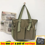 Casual Multifunction Shoulder Crossbody Bag Waterproof Oxford Bucket Bag Women