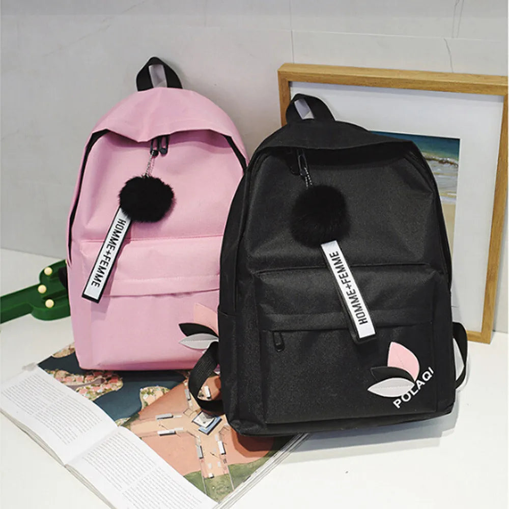 Casual Canvas Schoolbag Teenage Girls Boys Travel Rucksack Shoulder Handbag