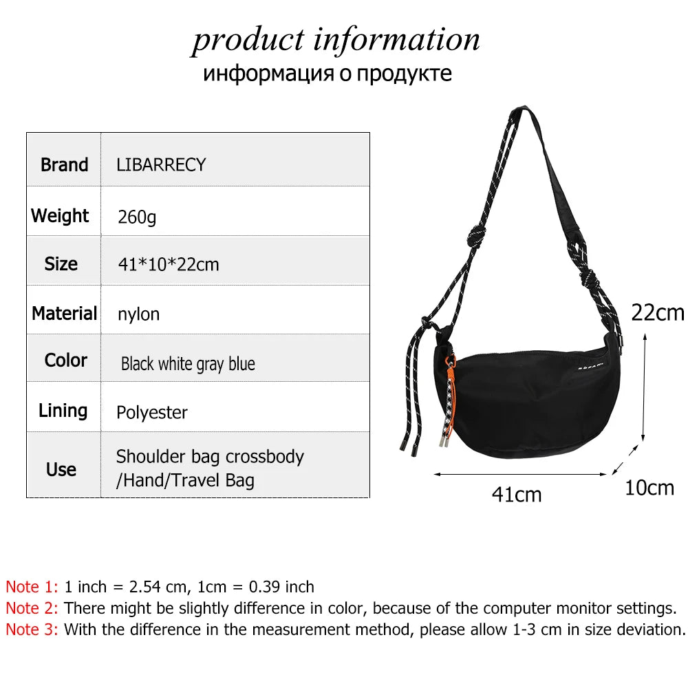 Casual Nylon Crossbody Bag for Women Unisex Shoulder Bag