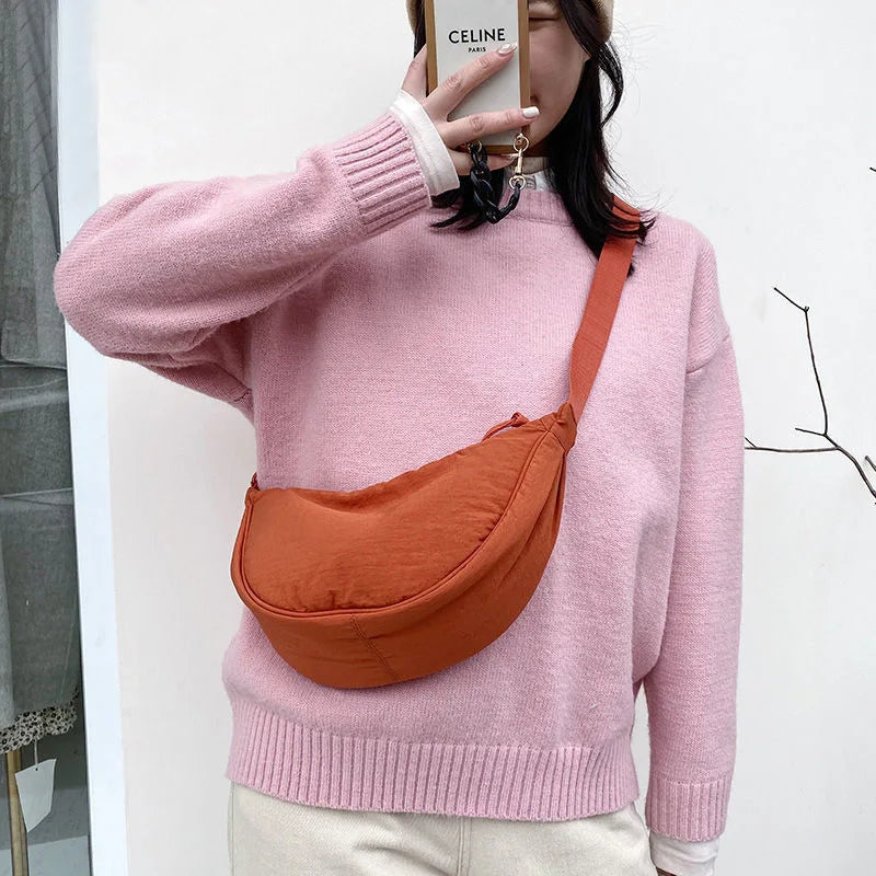 Casual Nylon Dumpling Bag Women Shoulder Bag Oxford Cloth Chest Bag
