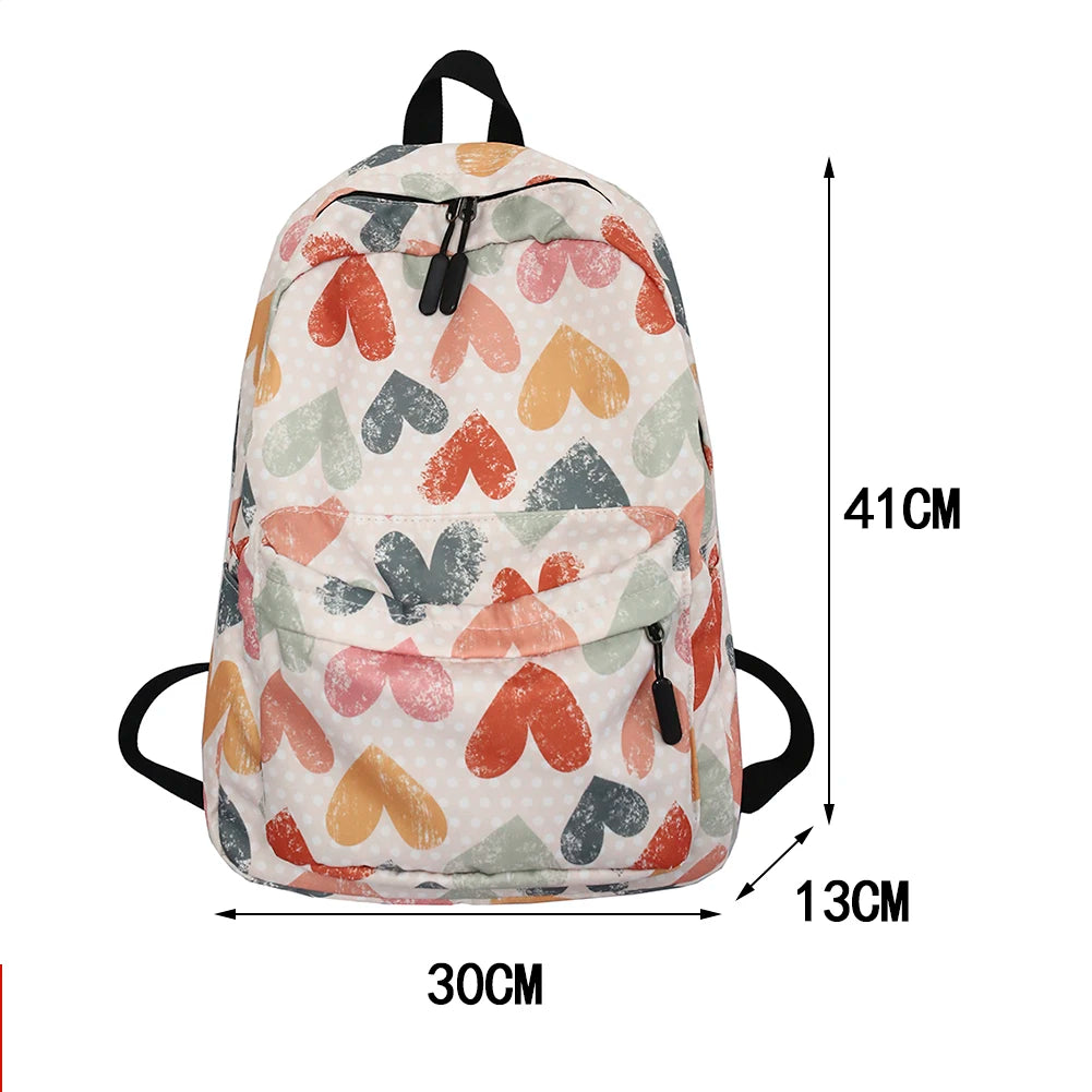 Casual Nylon Graffiti Printing Backpack Women Large Capacity Backpack