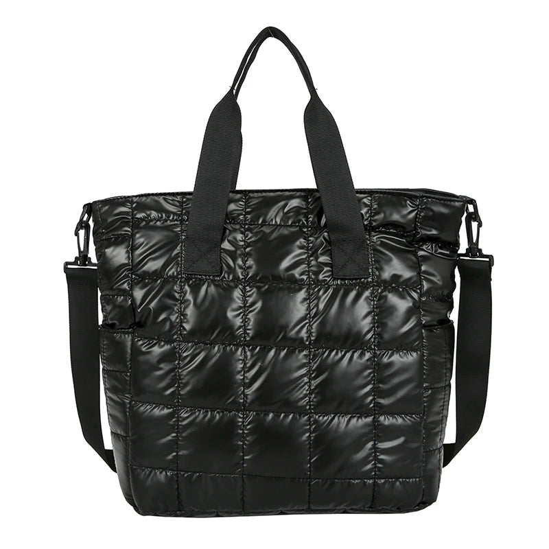 Casual Nylon Green Shoulder Bag Cotton Women Handbag Quilted Bucket Totes