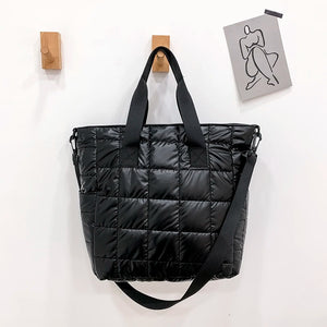 Casual Nylon Green Shoulder Bag Cotton Women Handbag Quilted Bucket Totes