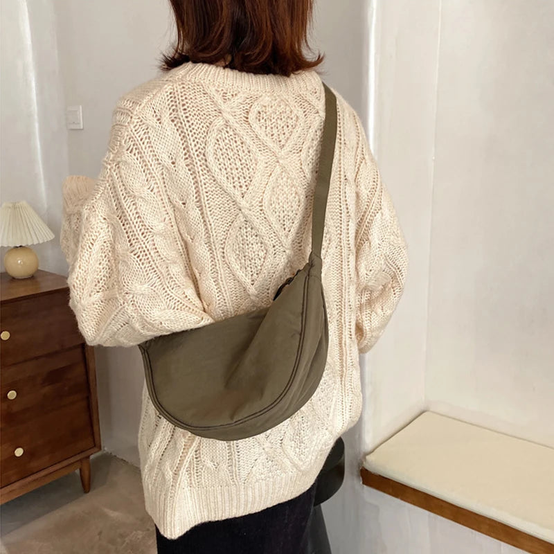 Casual Nylon Hobos Crossbody Bag Large Capacity Tote