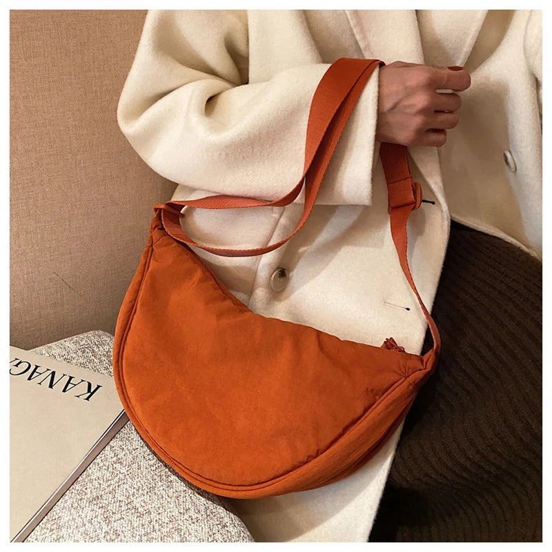 Casual Nylon Hobos Crossbody Bag Large Capacity Tote Lady Travel Shoulder Bag