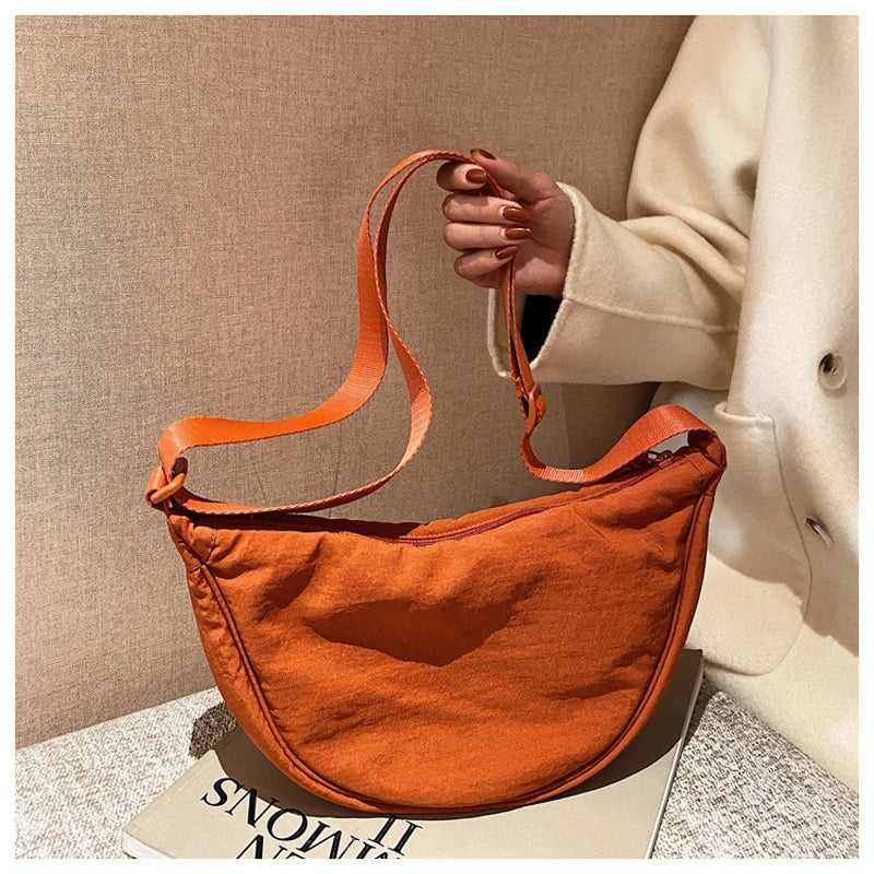 Casual Nylon Hobos Crossbody Bag Large Capacity Tote Lady Travel Shoulder Bag