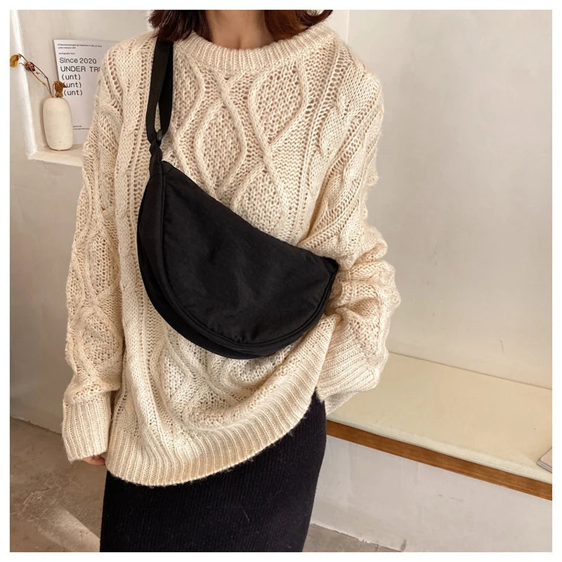 Casual Nylon Hobos Crossbody Bag Large Capacity Tote Lady Travel Shoulder Bag